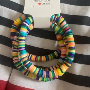 I'm sell bracelets with any size and colorful clay beads, purchase if you like.